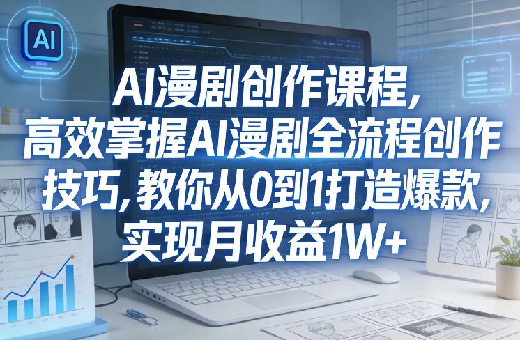 某社群AI漫剧创作课程,高效掌握AI漫剧全流程创作技巧,教你从0到1打造爆款,实现月收益1W+-长青创习社