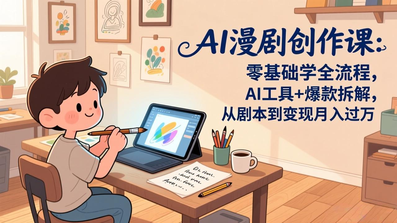 AI漫剧创作课:零基础学全流程,AI工具+爆款拆解,从剧本到变现月入过万-长青创习社