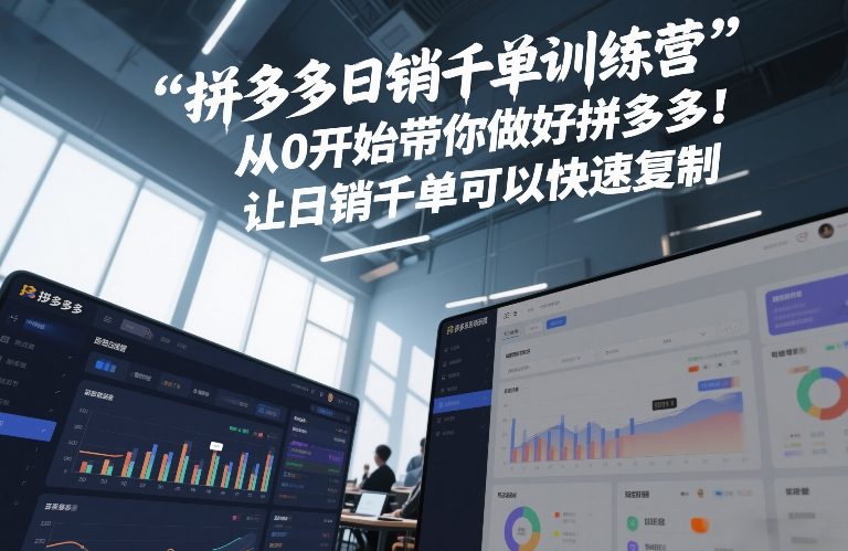 拼多多日销千单训练营,从0开始带你做好拼多多,让日销千单可以快速复制(更新26年2月)-长青创习社