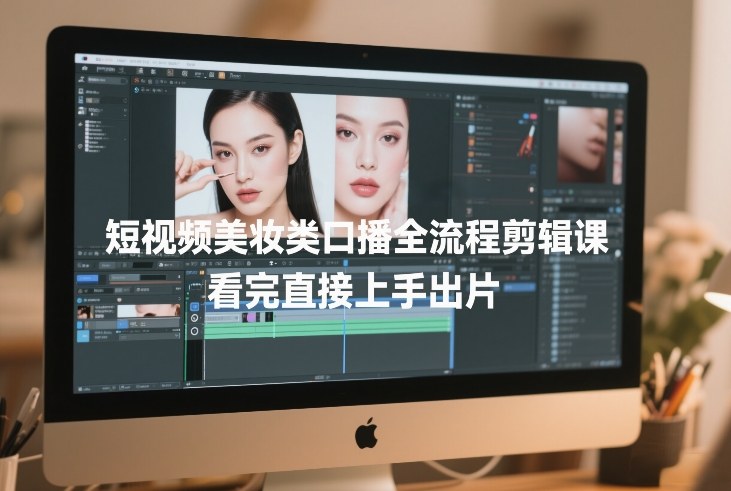 短视频美妆类口播全流程剪辑课，看完直接上手出片-长青创习社