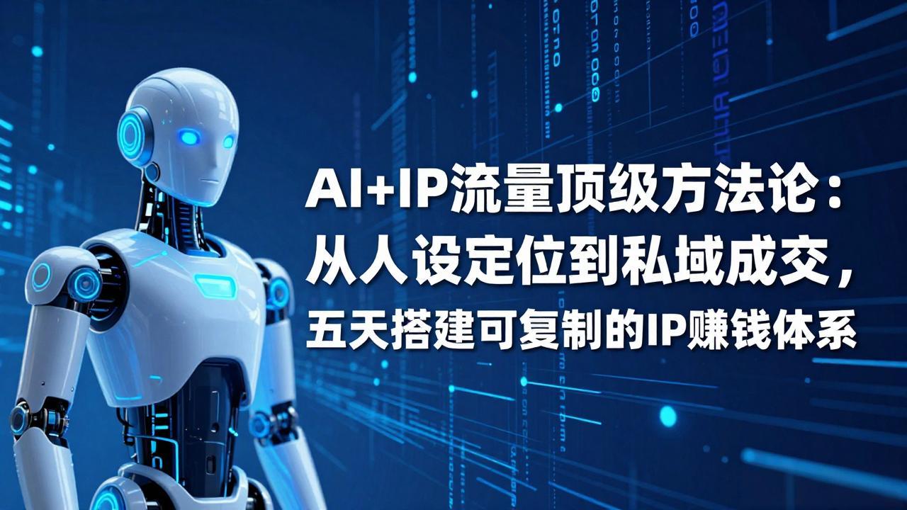 AI+IP顶级方法论:从人设定位到私域成交,五天搭建可复制的IP赚钱体系-长青创习社