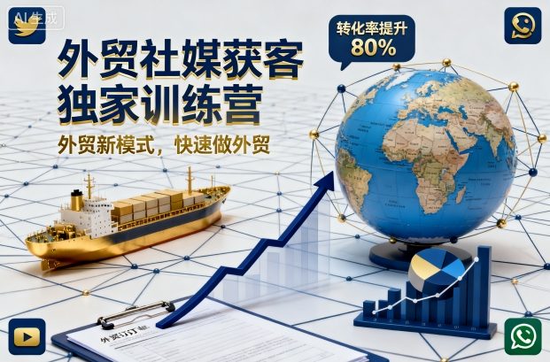 外贸社媒获客独家训练营，外贸新模式，快速做外贸(更新26年2月)-长青创习社